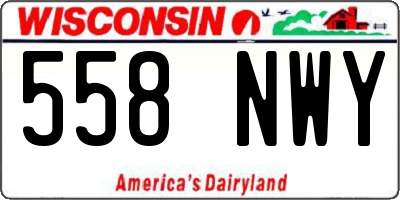 WI license plate 558NWY