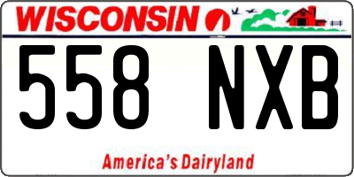WI license plate 558NXB