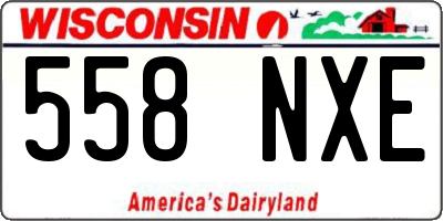 WI license plate 558NXE