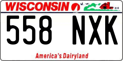 WI license plate 558NXK