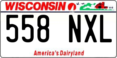 WI license plate 558NXL