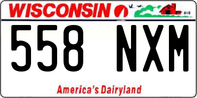WI license plate 558NXM