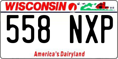 WI license plate 558NXP
