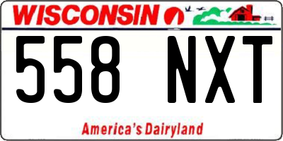 WI license plate 558NXT