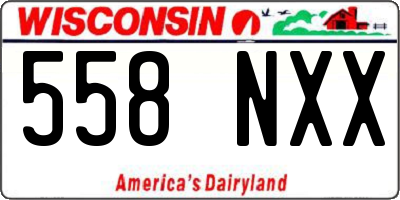 WI license plate 558NXX