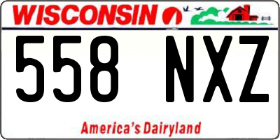 WI license plate 558NXZ