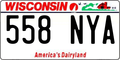WI license plate 558NYA