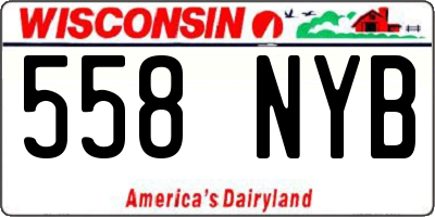 WI license plate 558NYB