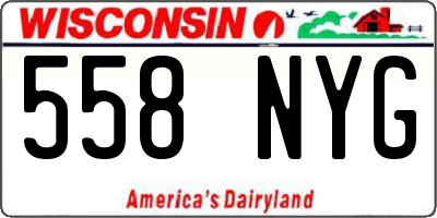 WI license plate 558NYG