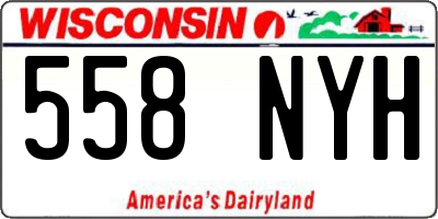 WI license plate 558NYH