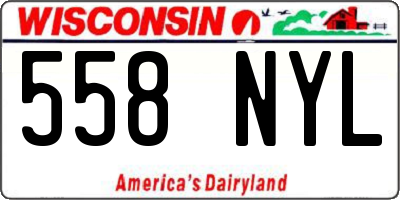 WI license plate 558NYL