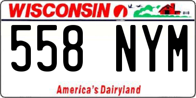 WI license plate 558NYM