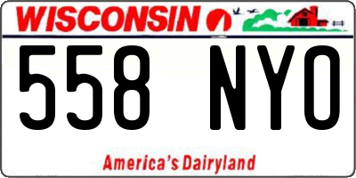 WI license plate 558NYO