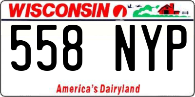WI license plate 558NYP