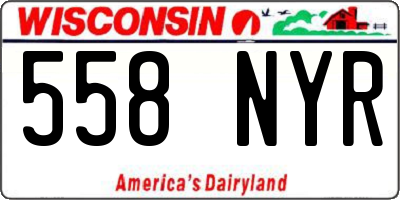 WI license plate 558NYR