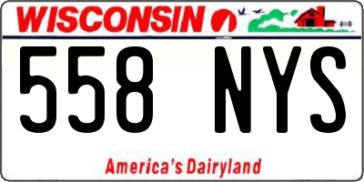 WI license plate 558NYS