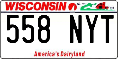 WI license plate 558NYT
