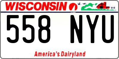 WI license plate 558NYU