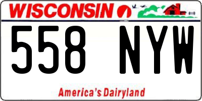 WI license plate 558NYW