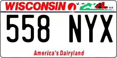 WI license plate 558NYX