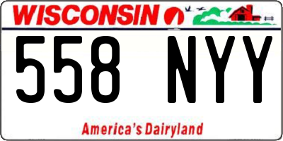 WI license plate 558NYY