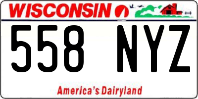 WI license plate 558NYZ