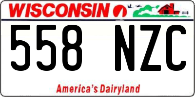 WI license plate 558NZC