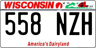 WI license plate 558NZH