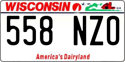 WI license plate 558NZO