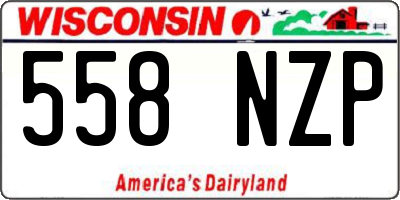 WI license plate 558NZP