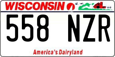 WI license plate 558NZR