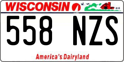 WI license plate 558NZS