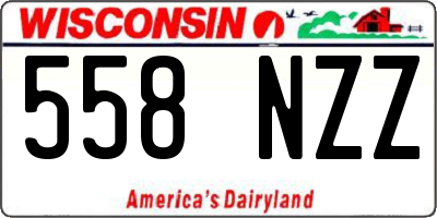 WI license plate 558NZZ