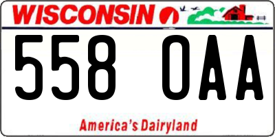 WI license plate 558OAA