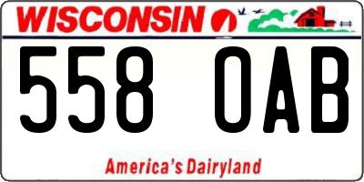 WI license plate 558OAB