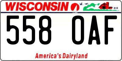 WI license plate 558OAF
