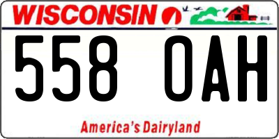 WI license plate 558OAH