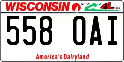 WI license plate 558OAI