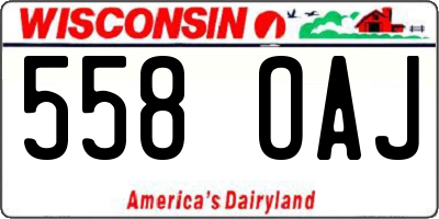 WI license plate 558OAJ
