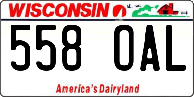 WI license plate 558OAL