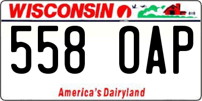 WI license plate 558OAP
