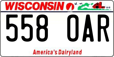 WI license plate 558OAR