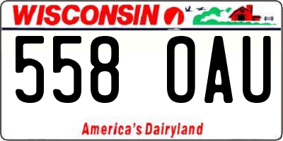 WI license plate 558OAU