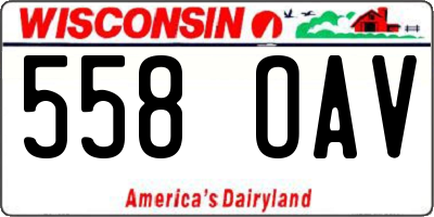 WI license plate 558OAV