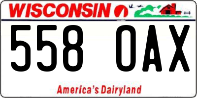 WI license plate 558OAX