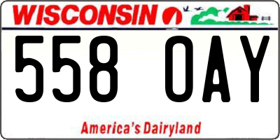 WI license plate 558OAY