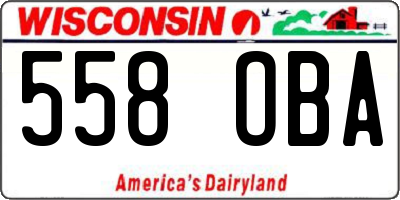 WI license plate 558OBA