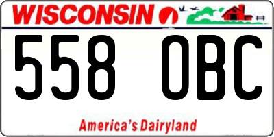 WI license plate 558OBC