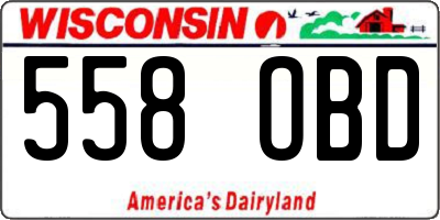 WI license plate 558OBD