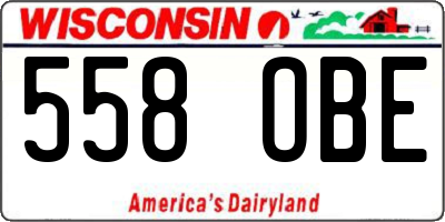 WI license plate 558OBE